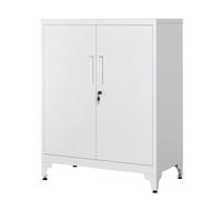 Caisson de Bureau, Placard Polyvalent, Armoire de Bureau à 2 Portes, Verrouillable, Meuble de Rangement en Acier, Gris