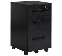 Caisson De Bureau Rangement Bureau Sur Roulettes 3 Tiroirs 1 Verrouillable 1 Trieur À Dossiers Mdf Pannea Noir