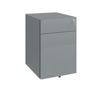 Vinsetto Caisson de Bureau Rangement Bureau sur roulettes 3 tiroirs coulissants verrouillables trieur à dossiers dim. 39L x 48I x 59H cm Acier Gris