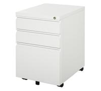 Vinsetto HOMCOM Caisson de bureau mobile rangement bureau sur roulettes 3 tiroirs verrouillables 39 x 48 x 60 cm blanc