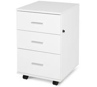 Vinsetto Caisson de Bureau Rangement Bureau sur Roulettes 3 Tiroirs Verrouillables 40 x 41 5 x 61 5 cm Blanc aosom france