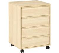 HomCom – Caisson de bureau – MDF classe E1 – 46x40x65cm – Bois naturel