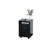 HomCom Caisson de bureau sur roulettes en panneaux particules avec tiroir et placard noir