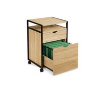 IDMarket - Caisson de bureau support imprimante Detroit 2 tiroirs design industriel