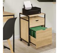 IDMarket - Caisson de Bureau Support imprimante Detroit 2 tiroirs Design Industriel