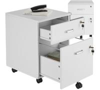 tectake® Caisson bureau Meuble de rangement Armoire de Bureau métallique industriel 40x44x54,5 cm Verrouillable Meuble tiroir Rangement bureau avec 2 Tiroirs pour Rangement papier administratif