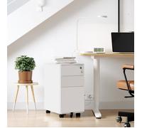 Caisson de Bureau - VASAGLE - Placard de Rangement Mobile - 2 tiroirs - Blanc