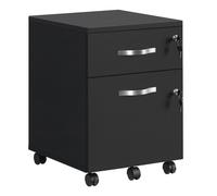 Caisson de Bureau VASAGLE - Rangement pour Dossiers Suspendus - Noir LCD22BV1