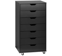 Caisson de bureau - Vinsetto - sur roulette - 7 tiroirs avec poignées encastrées - organisateur pour format A4, lettres - noir