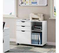 Caisson de Bureau - WOLTU - Armoire à Dossiers sur roulettes - Bois d'Ingénierie - Blanc W0ATT0649