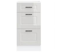 Caisson de cuisine Blanc - LEMON® Meuble bas de cuisine - Armoire à vitrine - « Porto » - avec rangement - Bois d'ingénierie - Blanc