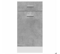 Caisson de cuisine Gris - LEMON® Armoire à tiroirs de cuisine - Armoire à vitrine - ""Lyon"" - avec rangement - gris béton - 40x46x81,
