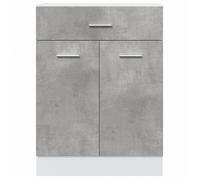 Caisson de cuisine Gris - LEMON® Armoire à tiroirs de cuisine - Armoire à vitrine - ""Lyon"" - avec rangement - gris béton - 60x46x81,
