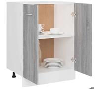Caisson de cuisine Gris - LEMON® Meuble bas de cuisine - Armoire à vitrine - ""Lyon"" - avec rangement - Gris Sonoma - 60x46x81,5cm -