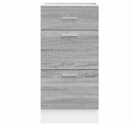 Caisson de cuisine Gris - LEMON® Meuble bas de cuisine - Armoire à vitrine - ""Lyon"" - avec rangement - Gris Sonoma - 40x46x81,5cm -
