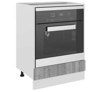 Caisson de cuisine Gris - LEMON® Meuble de four ""Riga"" - avec rangement - Gris Sonoma - 60 x 46 x 81,5 cm - Bois d'ingénierie 129 So