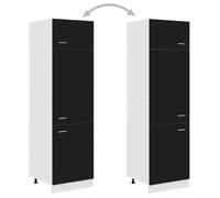 Caisson de cuisine Noir - LEMON® Armoire réfrigérée ""Lyon"" Noir 60x57x207cm - Bois d'ingénierie 281 - Soldes