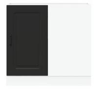 Caisson de cuisine Noir - LEMON® Meuble bas de cuisine - Armoire à vitrine - « Kalmar » - avec rangement - Bois d'ingénierie Noir -