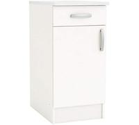 Caisson De Rangement Cuisine Bas 1 Porte 1 Tiroir - 100% Résistant A L'Eau - NOVA - Coloris Blanc Mat - 60 x 40,1 x 85 cm