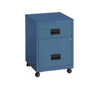- Caisson de rangement en acier 2 tiroirs bleu