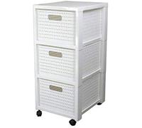 Caisson de Rangement - ROTHO - Country - 3 Tiroirs - Plastique - Blanc