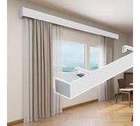 Caisson de rideau en alliage d'aluminium, cache-tringle occultant mural et découpable, panneau de corniche de fenêtre de 3,9 m pour une décoration intérieure élégante, sans rails nécessaires