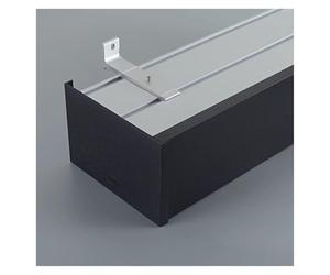 Caisson de Rideau Extra Long en Aluminium Noir avec Double Rail - Boîtier Mural Robuste pour Chambre et Salon - Hauteur : 11,7 cm (4,6 po), 2,2 m (7,2 pi)