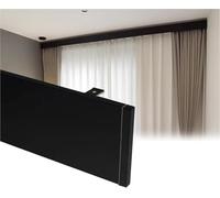 Caisson de Rideau, Panneau de cantonnière sans Rail, cantonnière de Rideau en Aluminium à Fixation Plafond pour séparateur de fenêtre (Noir, 1 m (3,3 pi))