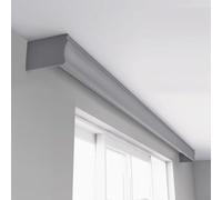 Caisson décoratif mural robuste avec roulettes pour rideaux de plafond, système de séparation de pièce 3 en 1 à double rail, boîte à rideaux à poulie anti-poussière, gris 200 cm/78,7 po - Id