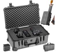 CAISSON ETANCHE CAMERA - TECTAKE - Mallette pour appareil photo sur roues avec poignée télescopique résistante - 34,5 x 23 x 56 cm