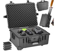 TecTake® Valise à roulettes avec Protection en Mousse pour Appareil Photo, caméra & Accessoires ou Outils, Boite étanche, avec œillets pour Cadenas, Résistante aux Chocs, poussière & Eau