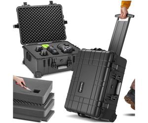 Caisson étanche pour caméra - TECTAKE - Mallette pour appareil photo sur roues avec poignée télescopique - 45 x 26 x 58 cm