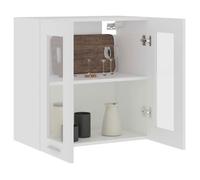 Caisson haut cuisine Blanc - LEMON® Vitrine suspendue ""Lyon"" Blanc 60x31x60cm - Bois d'ingénierie 207 - Soldes