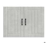 Caisson haut cuisine Gris - LEMON® Meuble mural de cuisine Lucca - gris béton - Bois ingénierie 650 - Soldes
