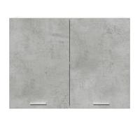 Caisson haut cuisine Gris - LEMON® Vitrine suspendue ""Lyon"" - avec rangement - gris béton - 80x31x60cm - Bois d'ingénierie 145 Solde