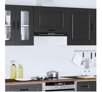 Caisson haut cuisine Noir - LEMON® Meuble mural de cuisine Kalmar - Noir - Bois d'ingénierie 494 - Soldes
