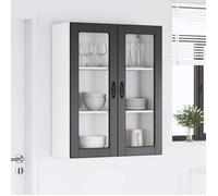 Caisson haut cuisine Noir - LEMON® Meuble mural de cuisine Noir - 80x31x100cm - Bois d'ingénierie 983 - Soldes