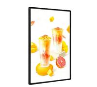 Caisson Lumineux Led À Cadre Fin, Panneau de Menu, Cadre D'affichage Publicitaire Mural À Led, pour Restaurant Black A1(61 * 84.8)cm