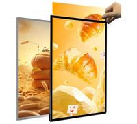 Caisson Lumineux Led En Verre Trempé Ultra Fin, Cadre D'affichage Publicitaire Lumineux Mural, Affichage Publicitaire De Menu Rétroéclairé Pour Affiche Led Pour Restaurants, gray 23.6x31.5in/60x80cm