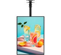 Caisson lumineux LED fin, panneau d'affichage TV avec perche télescopique,écran d'affichage lumineux, panneau de menu rétroéclairé par LED, pour restaurants, bars et boutiques,Vertical-60*90cm