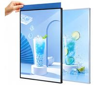 Caisson lumineux LED mural, cadre d'affichage publicitaire enfichable ultra fin, cadre d'affiche LED, haute définition et lumineux, pour restaurants, bars, magasins, cafés silver A3(31.2 * 42.7cm)
