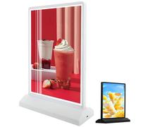 Caisson Lumineux Led Publicitaire De Bureau A4/a5 - Présentoir Double Face En Plastique Pour Publicités, Rechargeable, Support De Menu De Table, Cadre Photo éclairé, 8 Heures D'autonomie white A5