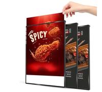 Caisson Lumineux LED Publicitaire (Lumineux), Cadre d'affiche LED (9 Mm), Changeur d'image Rapide + Plug & Play, Verre Trempé: Résistant Aux Rayures, Indéformable, pour Magasin,60 * 80cm