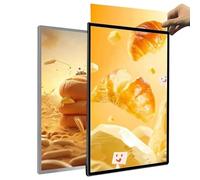 Caisson Lumineux LED Ultra Fin, Cadre publicitaire Mural, Affichage d'affiche Lumineux en Verre trempé, Caisson Lumineux publicitaire, Panneau de Menu de Restaurants sivler Frame 60 * 90CM