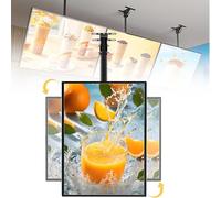 Caisson lumineux LED ultra-fin,panneau de menu LED pour restaurant,écran d'affichage lumineux avec support télescopique, rotation de 0 à 90° pour présentoir de panneau d'affichage 60×80cm