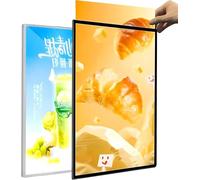 Caisson lumineux publicitaire à LED, affichage d'affiche à cadre ultra mince, tableau de menu de cadre d'affichage publicitaire mural, support d'affiche lumineux, for restaurants(Black,40 * 60)