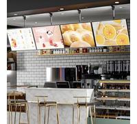 Caisson lumineux publicitaire à LED,cadre ultra fin, affichage d'affiches,montage mural ou plafond,panneau de menu rétroéclairé,support d'enseigne pour magasin de vente à emporter 4pcs-50×70cm