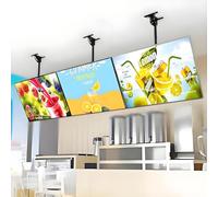 Caisson lumineux publicitaire à LED,cadre ultra fin, affichage d'affiches,montage mural ou plafond,panneau de menu rétroéclairé,support d'enseigne pour magasin de vente à emporter 3pcs-50×60cm