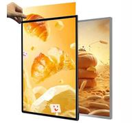Caisson lumineux publicitaire LED, cadre d'affichage mural ultra-mince en verre trempé, tableau de menu pour restaurants, bars et magasins