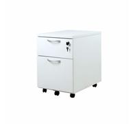 Caisson mobile 2 tiroirs L.42 x P.58 x H.60 cm - Blanc